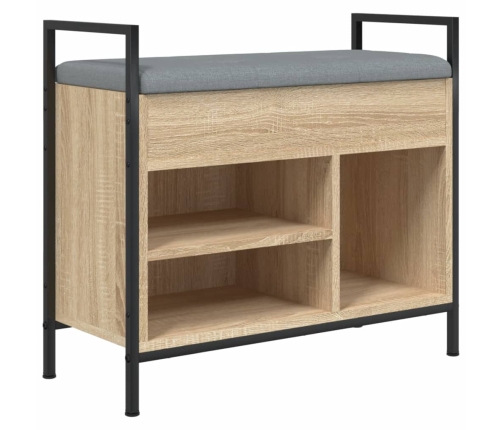 Banco zapatero madera de ingeniería roble Sonoma 65,5x32x57,5cm