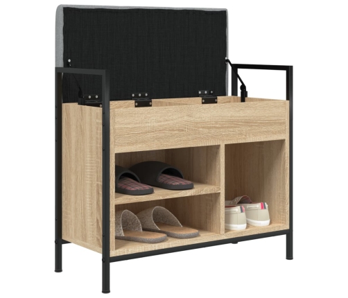 Banco zapatero madera de ingeniería roble Sonoma 65,5x32x57,5cm