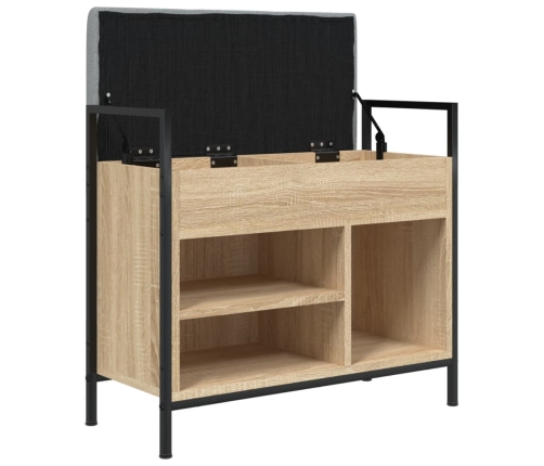 Banco zapatero madera de ingeniería roble Sonoma 65,5x32x57,5cm