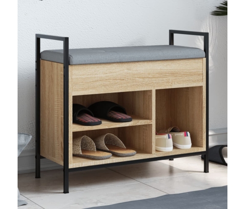 Banco zapatero madera de ingeniería roble Sonoma 65,5x32x57,5cm