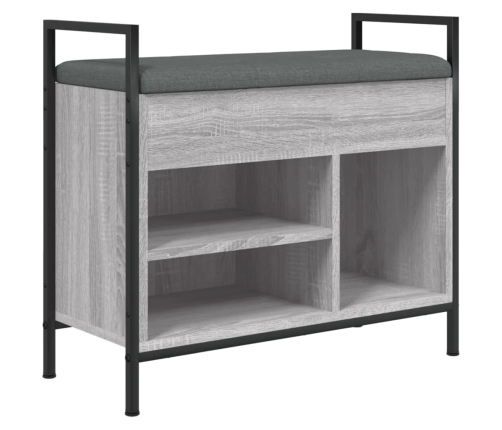 Banco zapatero madera de ingeniería gris Sonoma 65,5x32x57,5 cm