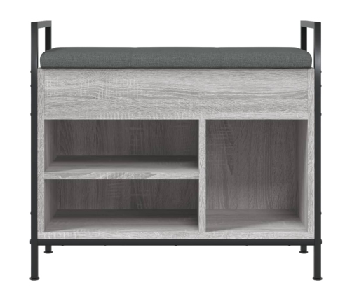 Banco zapatero madera de ingeniería gris Sonoma 65,5x32x57,5 cm