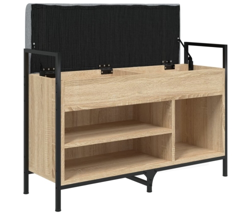 Banco zapatero madera de ingeniería roble Sonoma 85,5x32x57,5cm