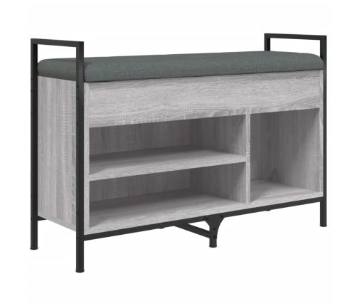 Banco zapatero madera de ingeniería gris Sonoma 85,5x32x57,5 cm