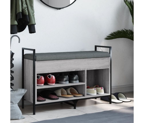 Banco zapatero madera de ingeniería gris Sonoma 85,5x32x57,5 cm