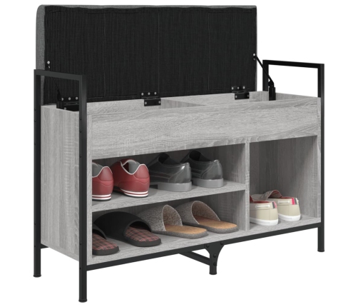 Banco zapatero madera de ingeniería gris Sonoma 85,5x32x57,5 cm