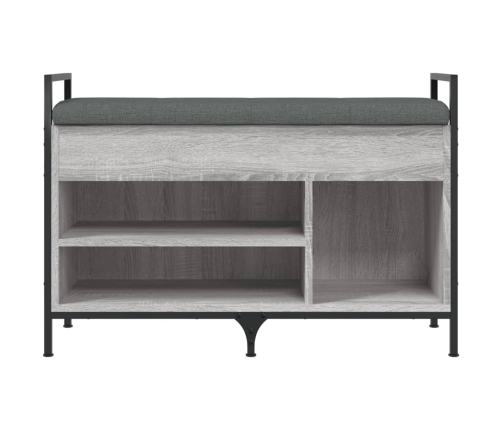 Banco zapatero madera de ingeniería gris Sonoma 85,5x32x57,5 cm