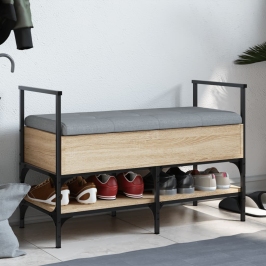 Banco zapatero madera de ingeniería roble Sonoma 85,5x42x57,5cm