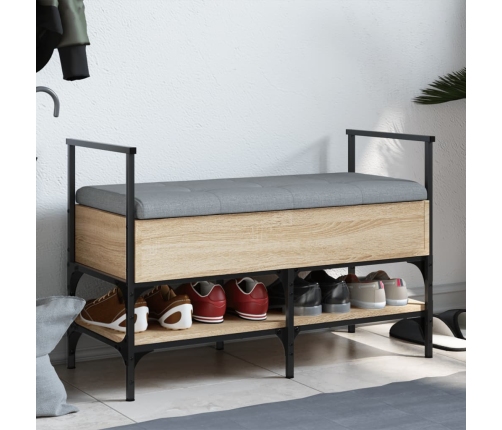 Banco zapatero madera de ingeniería roble Sonoma 85,5x42x57,5cm