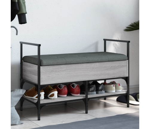 Banco zapatero madera de ingeniería gris Sonoma 85,5x42x57,5 cm