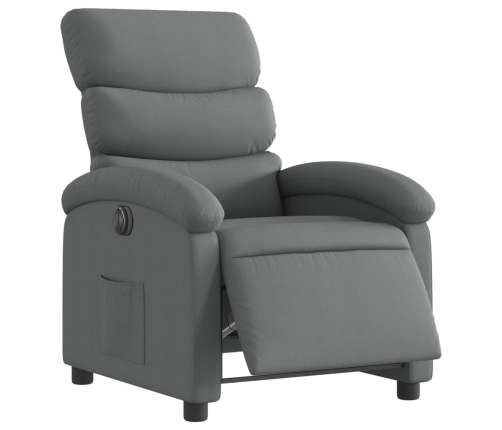 Sillón reclinable eléctrico de tela gris oscuro