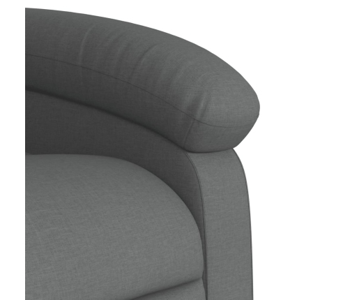 Sillón reclinable eléctrico de tela gris oscuro