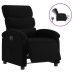 Sillón reclinable eléctrico de tela negro