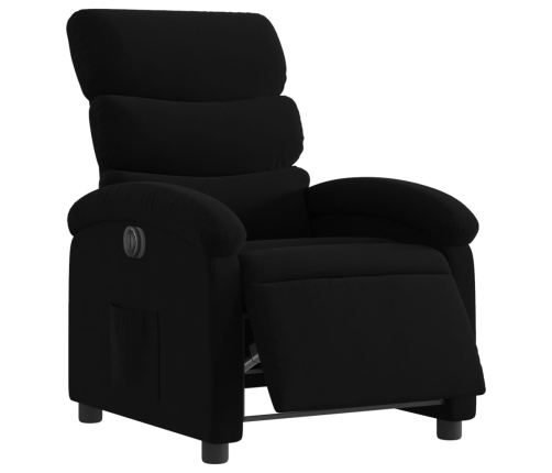 Sillón reclinable eléctrico de tela negro