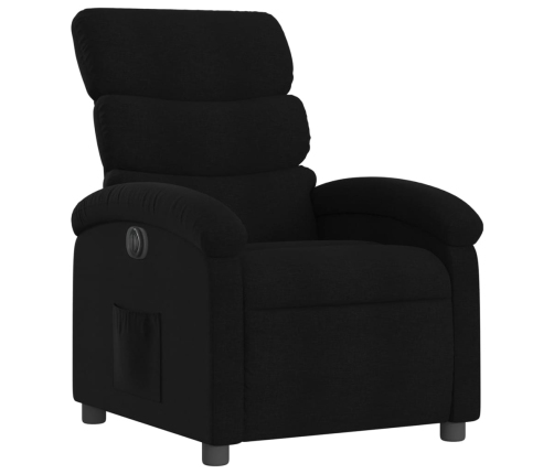 Sillón reclinable eléctrico de tela negro