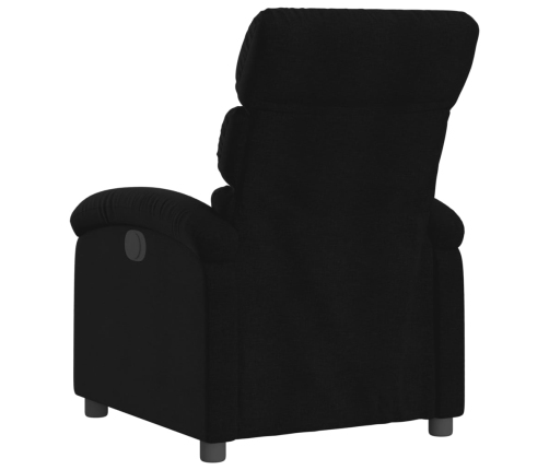 Sillón reclinable eléctrico de tela negro