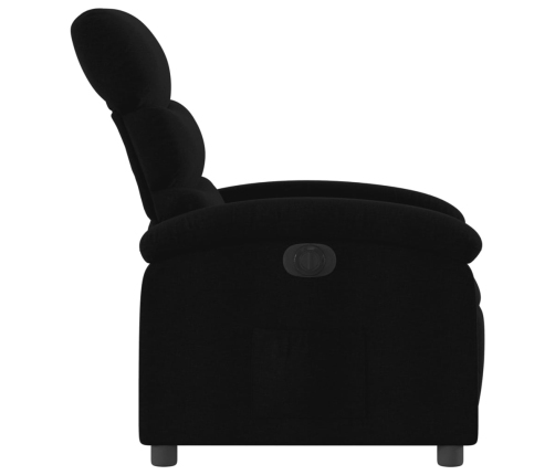 Sillón reclinable eléctrico de tela negro