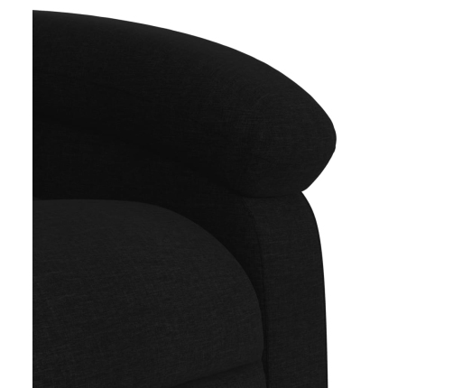 Sillón reclinable eléctrico de tela negro