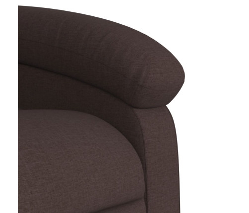 Sillón reclinable eléctrico tela marrón oscuro