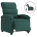 Sillón reclinable eléctrico tela verde oscuro