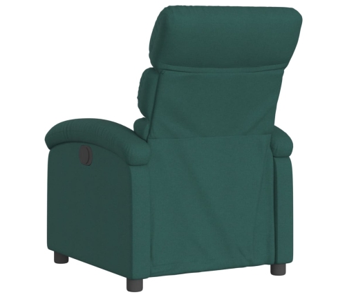 Sillón reclinable eléctrico tela verde oscuro