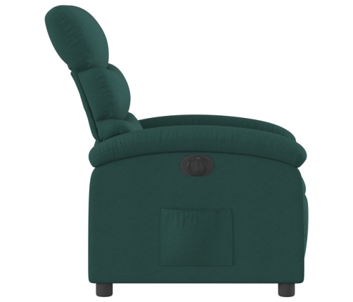 Sillón reclinable eléctrico tela verde oscuro