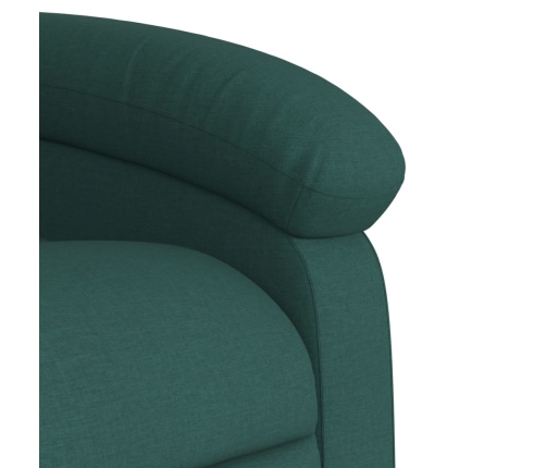 Sillón reclinable eléctrico tela verde oscuro