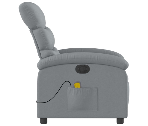 Sillón reclinable de masaje eléctrico tela gris claro