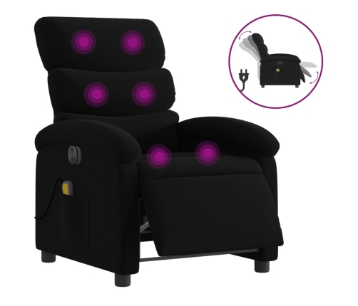 Sillón reclinable de masaje eléctrico tela negro