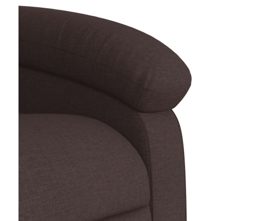 Sillón reclinable de masaje eléctrico tela marrón oscuro