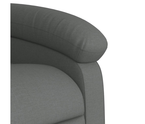 Sillón reclinable elevable de tela gris oscuro