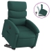 Sillón reclinable elevable tela verde oscuro