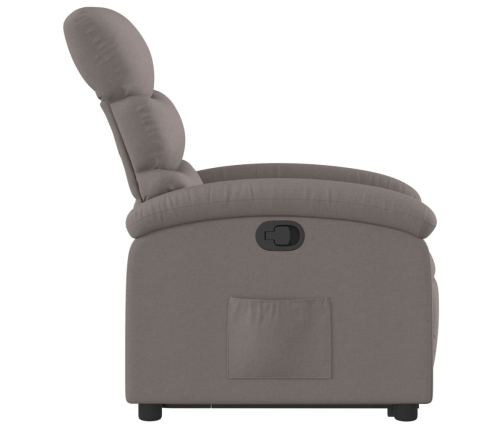 Sillón reclinable elevable tela gris taupe