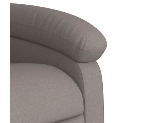 Sillón reclinable elevable tela gris taupe