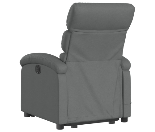 Silla de masaje reclinable de pie de tela gris oscuro