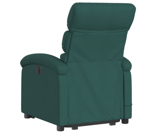 Silla de masaje reclinable de pie de tela verde oscura