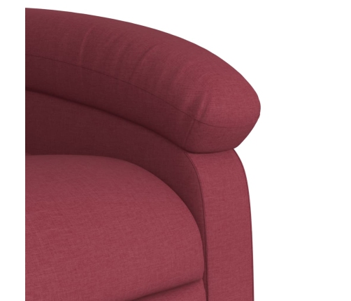 Sillón eléctrico reclinable elevable de tela rojo tinto