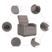 Sillón eléctrico reclinable elevable de tela gris taupe