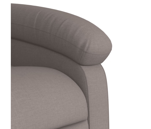 Sillón eléctrico reclinable elevable de tela gris taupe