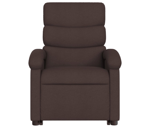 Sillón masaje eléctrico reclinable elevable tela marrón oscuro