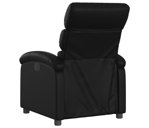 Sillón reclinable eléctrico de cuero sintético negro