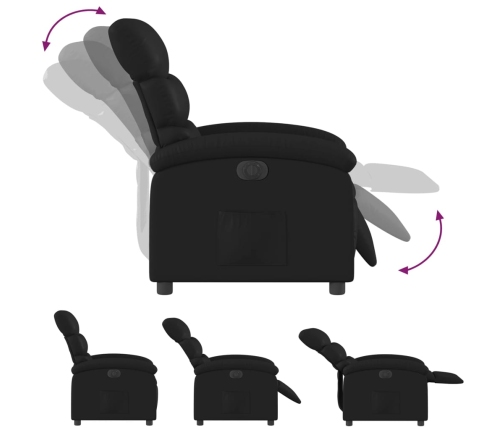 Sillón reclinable eléctrico de cuero sintético negro