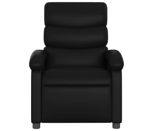 Sillón reclinable eléctrico de cuero sintético negro