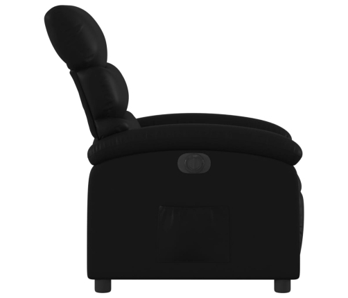 Sillón reclinable eléctrico de cuero sintético negro