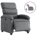 Sillón reclinable eléctrico de cuero sintético gris