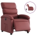 Sillón reclinable eléctrico de cuero sintético rojo tinto