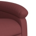 Sillón reclinable eléctrico de cuero sintético rojo tinto