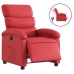 Sillón reclinable eléctrico de cuero sintético rojo