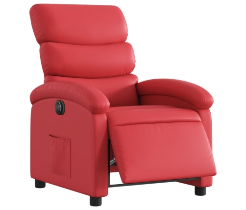 Sillón reclinable eléctrico de cuero sintético rojo