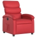 Sillón reclinable eléctrico de cuero sintético rojo